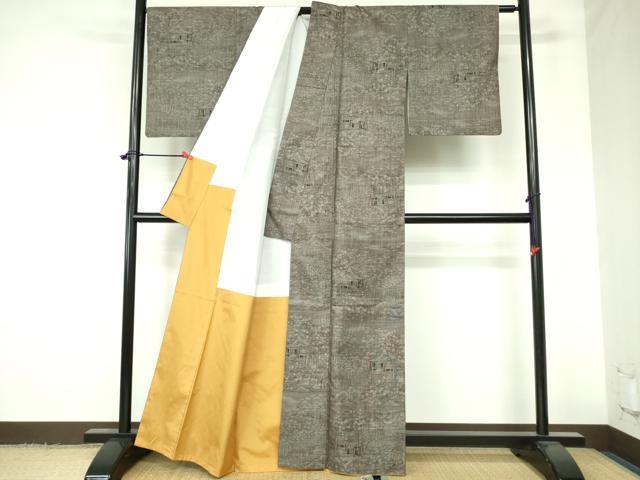 平和屋着物●本場大島紬 9マルキ 風景文 正絹 逸品 DAAX1263op