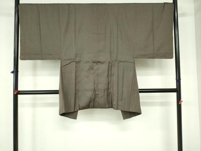 平和屋着物●男性 紬 アンサンブル 長羽織 120亀甲 総詰め 正絹 逸品 DAAX1275op