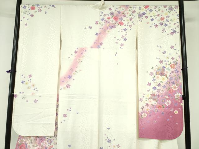 平和屋着物●豪華振袖 駒刺繍 花鞠文 暈し染め 金彩 鈴乃屋扱い 正絹 逸品 DAAX1391op