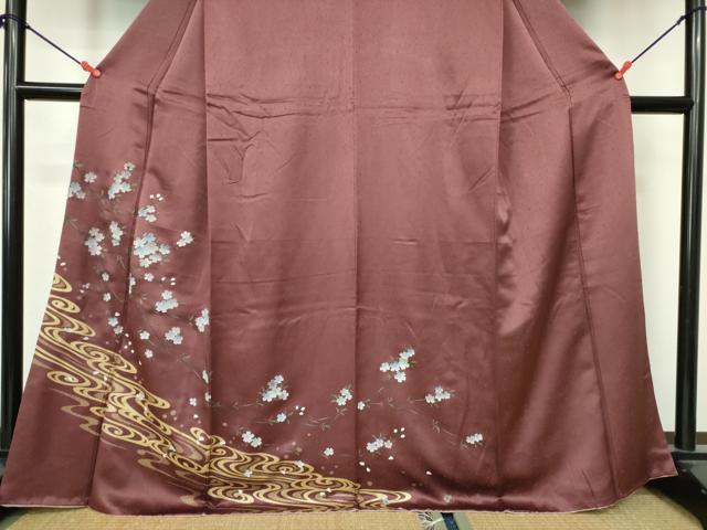 平和屋着物●訪問着 枝垂れ桜 流水文 金彩 正絹 逸品 DAAX1403op