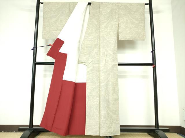 平和屋着物●結城紬 80亀甲 草花文 正絹 逸品 DAAX1414op