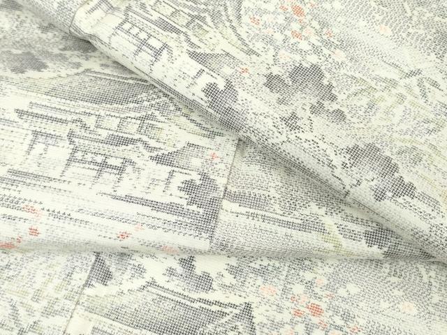 平和屋着物●本場大島紬 9マルキ 風景文 正絹 逸品 DAAX1497op