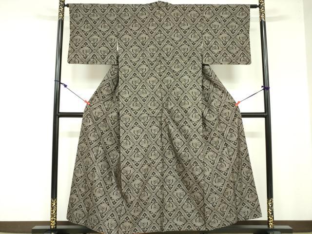 平和屋着物●本場大島紬 9マルキ 幾何学文様 正絹 逸品 DAAX1501op