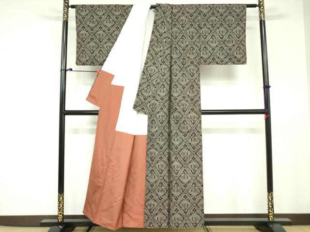平和屋着物●本場大島紬 9マルキ 幾何学文様 正絹 逸品 DAAX1501op