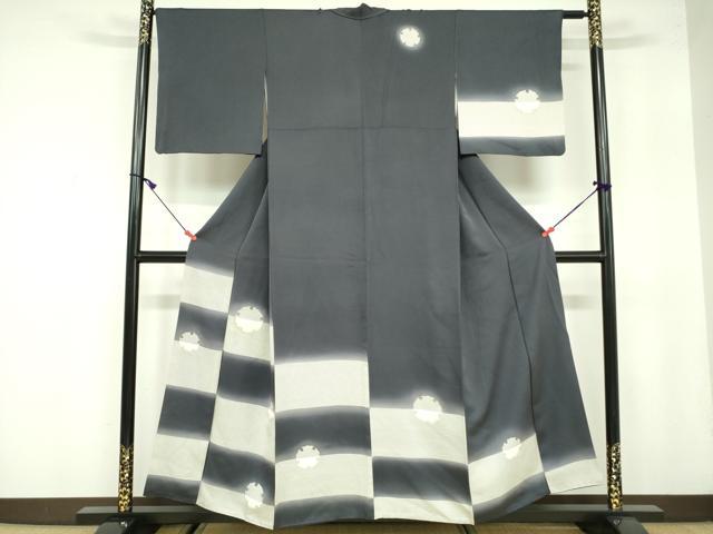 平和屋着物●訪問着 駒刺繍 雪輪鹿の子文 暈し染め 金彩 正絹 逸品 DAAX1502op