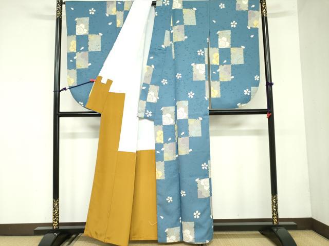 平和屋着物●小振袖 二尺袖 舞桜文 洗える着物 DAAX1542op