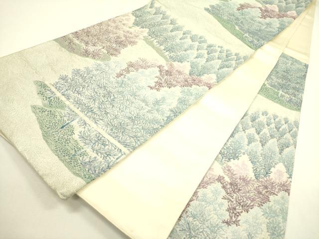 平和屋着物◎六通柄袋帯 魁夷好み 銀糸 正絹 逸品 DAAX1634op