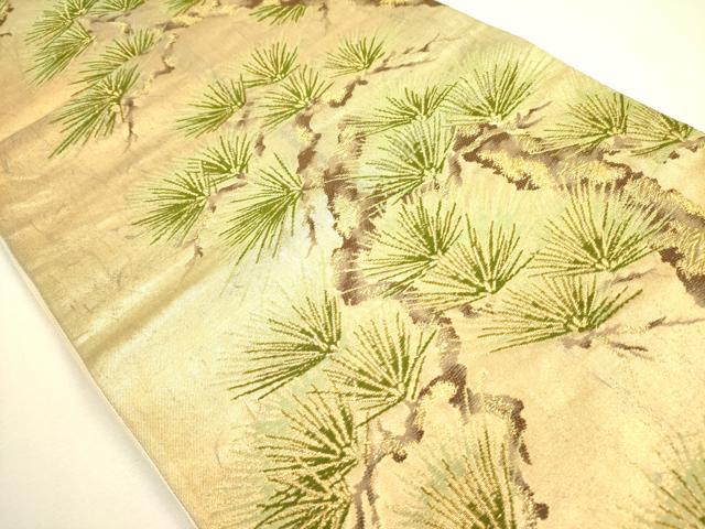 平和屋着物◎六通柄袋帯 唐織 枝松 金糸 正絹 逸品 DAAX1683op