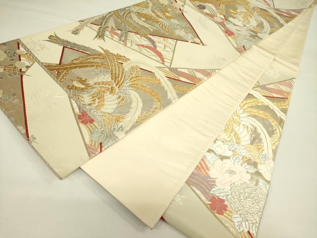 平和屋着物◎六通柄袋帯 唐織 能衣裂地文 金銀糸 正絹 逸品 DAAX1752op