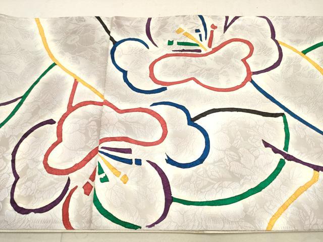 平和屋着物◎六通柄袋帯 草花文 暈し染め 正絹 逸品 DAAX2198xg