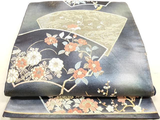 平和屋着物◎六通柄袋帯 唐織 地紙花文 金銀糸 正絹 逸品 DAAX2309xg