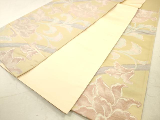 平和屋着物◎六通柄袋帯 更紗花文 金糸 正絹 逸品 DAAX2314xg