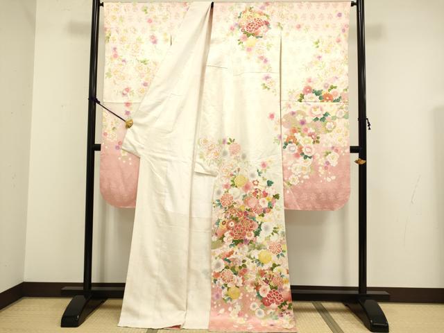 平和屋着物●豪華振袖 駒刺繍 花毬紋 暈し染め 金彩 正絹 逸品 DAAX2526du