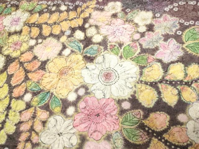 平和屋着物●訪問着 絞り 辻が花 金通し地 正絹 逸品 DAAX2544du