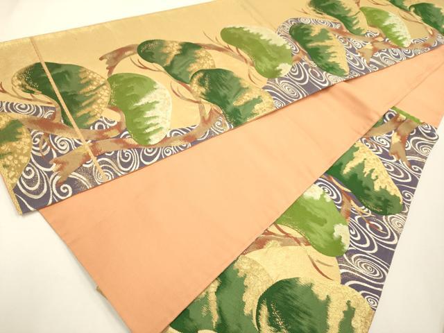 平和屋着物◎六通柄袋帯 枝松文 金糸 正絹 逸品 DAAX2884du