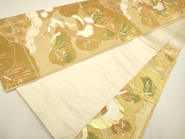 平和屋着物◎六通柄袋帯 枝松文 金糸 正絹 逸品 DAAX2890du