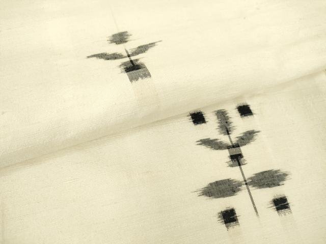 平和屋着物▽上質な紬 単衣 絣花文 正絹 逸品 DAAX3001az