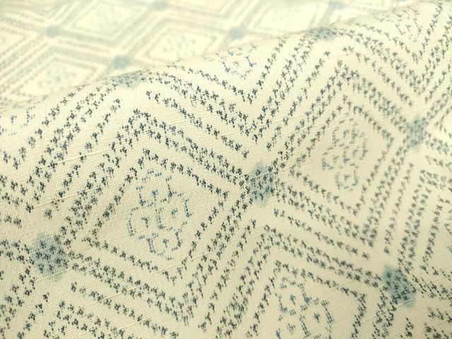 平和屋着物▽薩摩結城 単衣 菱文 正絹 逸品 DAAX3005az