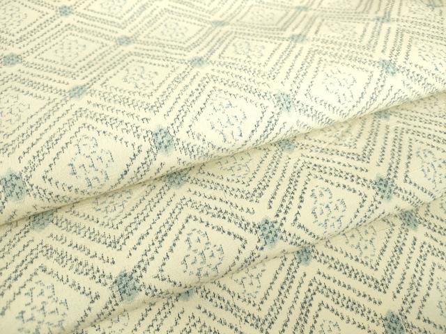 平和屋着物▽薩摩結城 単衣 菱文 正絹 逸品 DAAX3005az