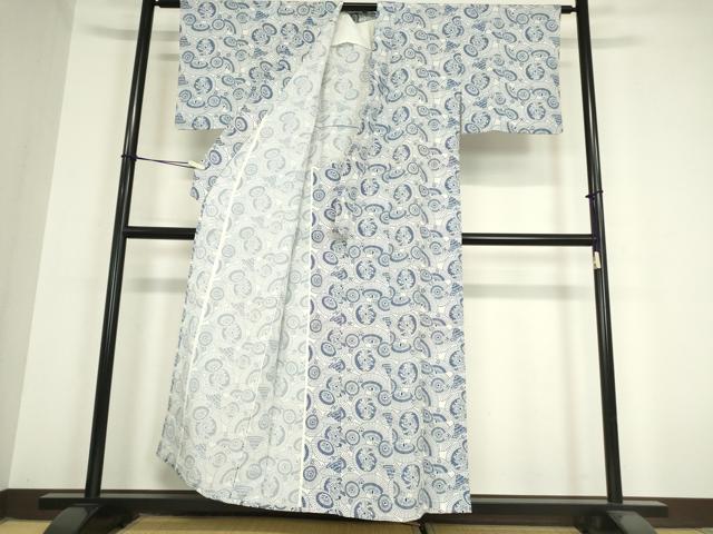 平和屋着物▽小紋 単衣 番傘 洗える着物 DAAX3021az