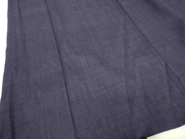 平和屋着物▽本場結城紬 重要無形文化財 単衣 深紫色 正絹 逸品 DAAX3048az