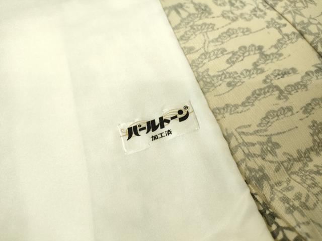 平和屋着物▽上質な小紋 紬地 単衣 型染 風景花文 正絹 逸品 DAAX3074az