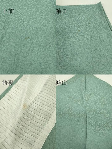 平和屋着物▽上質な色無地 単衣 青竹色 正絹 逸品 DAAX3112az