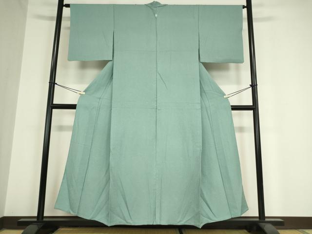 平和屋着物▽上質な色無地 単衣 青竹色 正絹 逸品 DAAX3112az