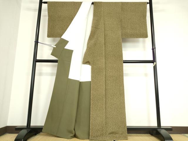 平和屋着物●上質な小紋 霞文 鬼しぼ縮緬 正絹 逸品 未使用 DAAX3774az
