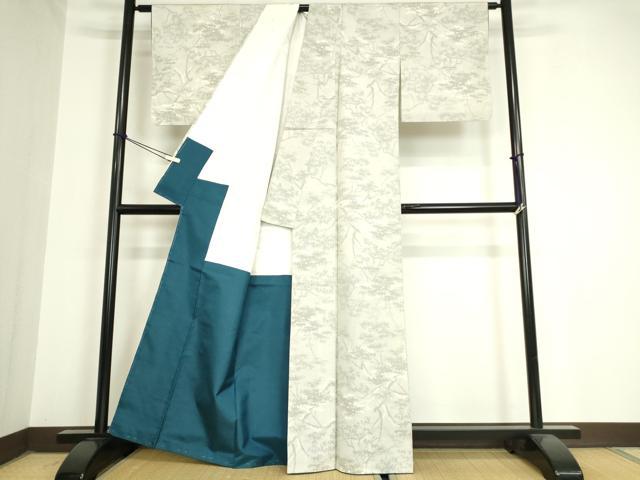 平和屋着物●上質な紬 樹林文 正絹 逸品 未使用 DAAX3794az