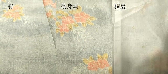 平和屋着物●小千谷紬 草花文 正絹 逸品 DAAX3814az