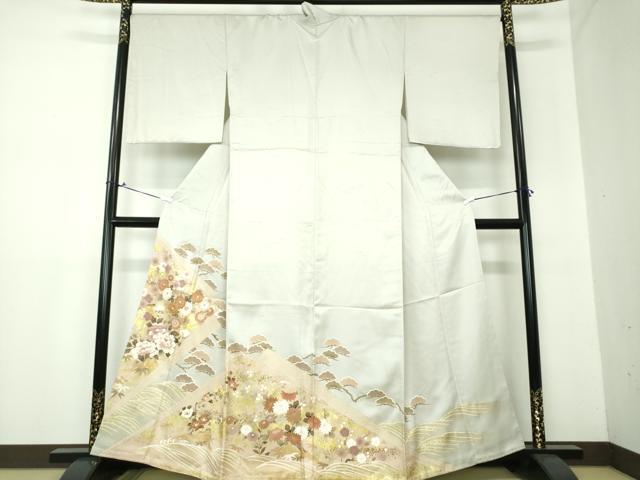 平和屋着物●豪華色留袖 駒刺繍 吉祥花文 金銀彩 正絹 逸品 未使用 DAAX4071ps