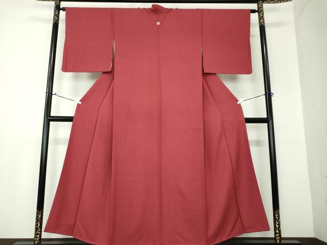 平和屋着物●上質な色無地 葡萄茶色 正絹 逸品 DAAX4083ps