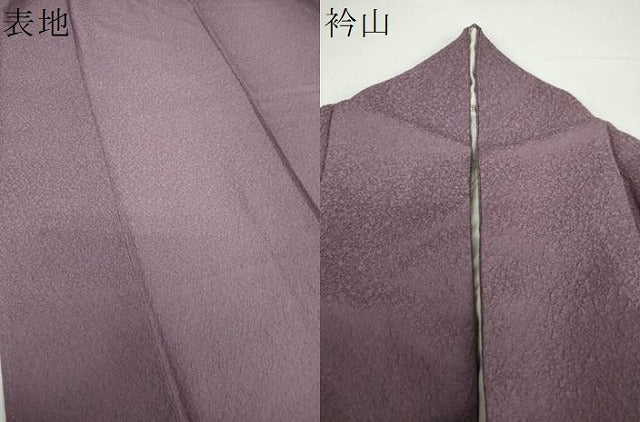 平和屋着物●上質な色無地 霞地紋 葡萄鼠色 正絹 逸品 DAAX4084ps