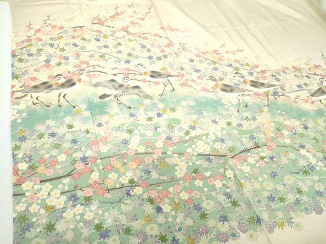 平和屋着物●本加賀友禅作家 百貫華峰 色留袖 花鳥文 暈し染め 正絹 逸品 DAAX4118ps
