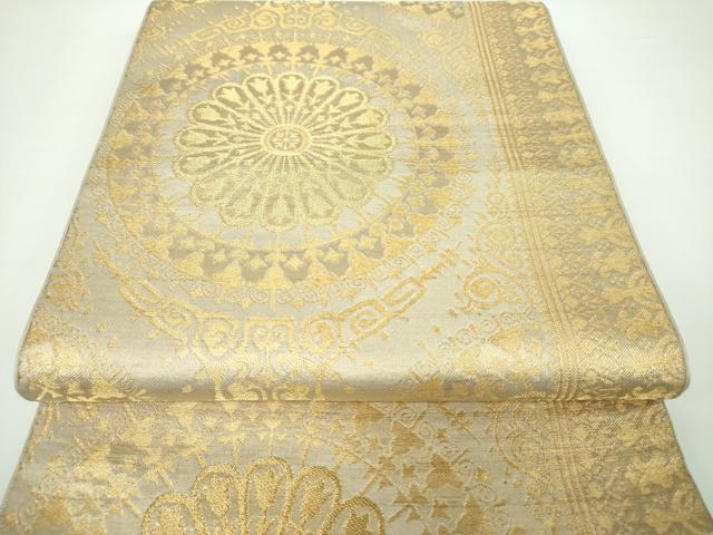 平和屋着物●西陣 川島織物 六通柄 本袋帯 花丸文 金糸 正絹 逸品 DAAX4156ps
