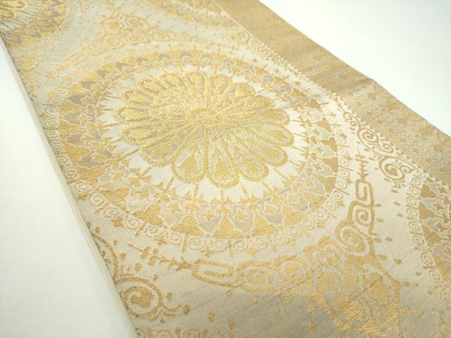 平和屋着物●西陣 川島織物 六通柄 本袋帯 花丸文 金糸 正絹 逸品 DAAX4156ps