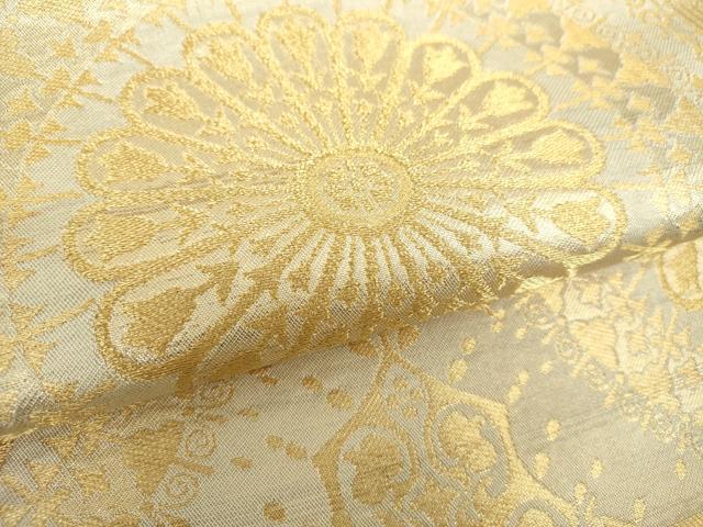 平和屋着物●西陣 川島織物 六通柄 本袋帯 花丸文 金糸 正絹 逸品 DAAX4156ps