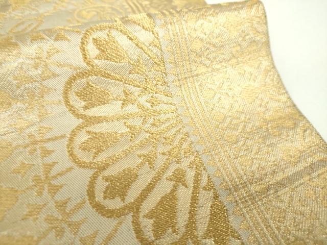 平和屋着物●西陣 川島織物 六通柄 本袋帯 花丸文 金糸 正絹 逸品 DAAX4156ps