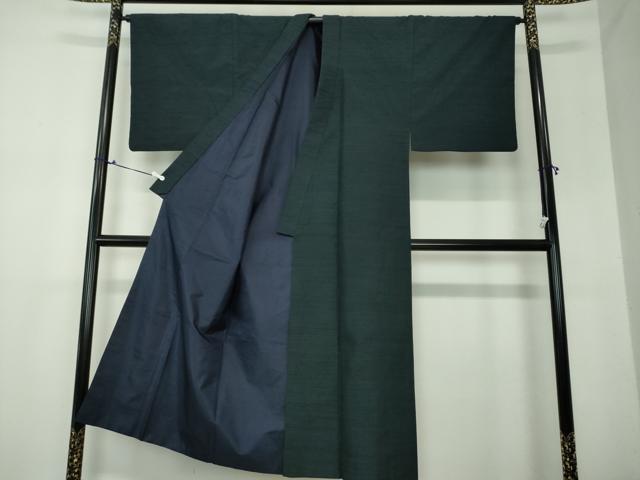 平和屋着物●男性 紬 濃紺地 正絹 逸品 DAAX4288ps