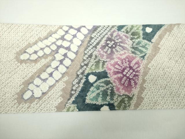 平和屋着物●名門 藤娘きぬたや・総絞り 九寸名古屋帯 辻が花 正絹 逸品 DAAX4330ps