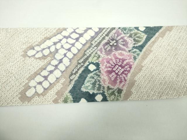 平和屋着物●名門 藤娘きぬたや・総絞り 九寸名古屋帯 辻が花 正絹 逸品 DAAX4330ps