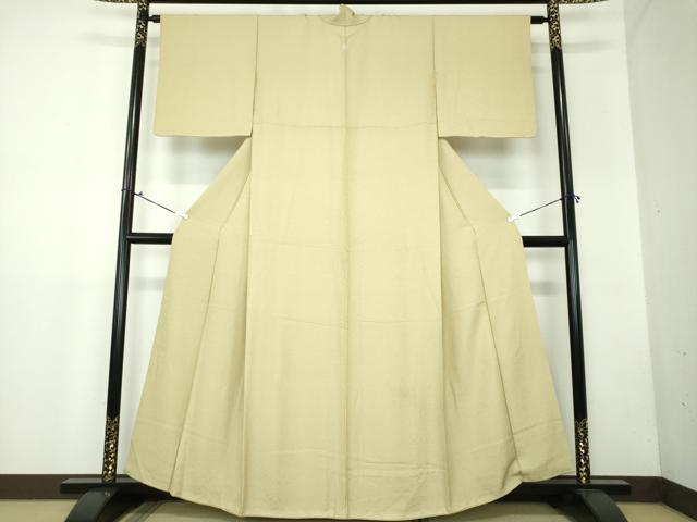 平和屋着物●上質な色無地 霞地紋 抹茶色 正絹 逸品 DAAX4380ps