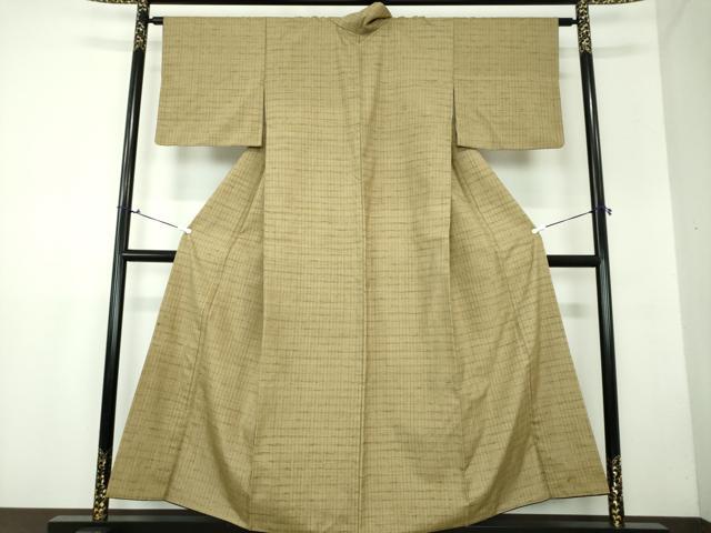 平和屋着物●上質な紬 格子 正絹 逸品 DAAX4394ps