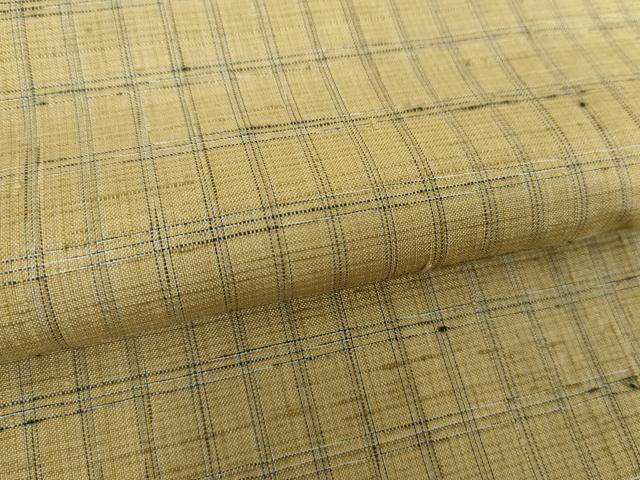 平和屋着物●上質な紬 格子 正絹 逸品 DAAX4394ps