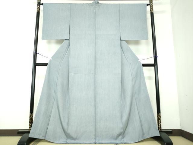 平和屋着物●小紋師 遠藤武次 江戸小紋 万筋 青色×白色 正絹 逸品 DAAX4401ps