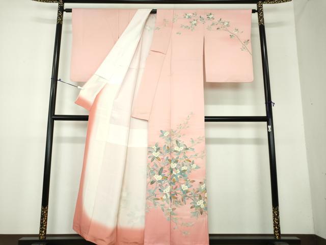 平和屋着物●訪問着 枝花文 暈し染め 金彩 正絹 逸品 DAAX4414ps