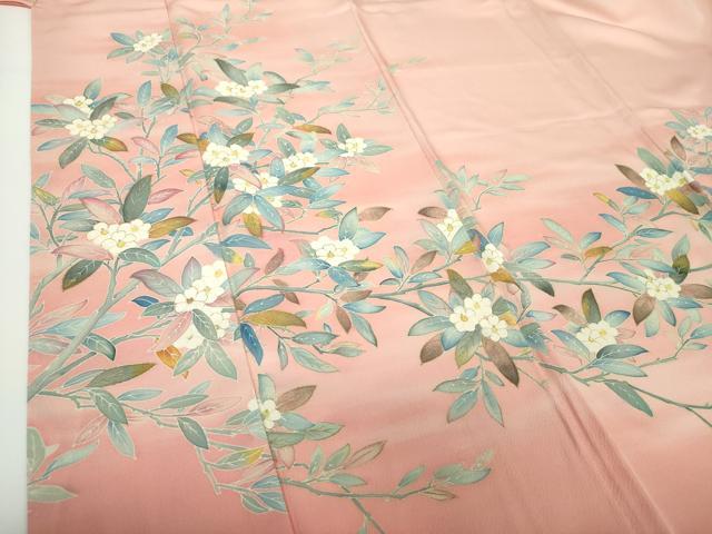 平和屋着物●訪問着 枝花文 暈し染め 金彩 正絹 逸品 DAAX4414ps