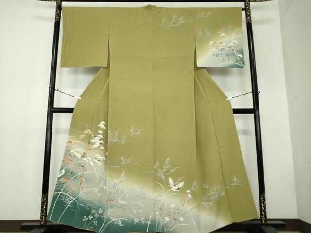 平和屋着物●訪問着 作家物 飛鶴秋草文 暈し染め 金彩 正絹 逸品 DAAX4415ps