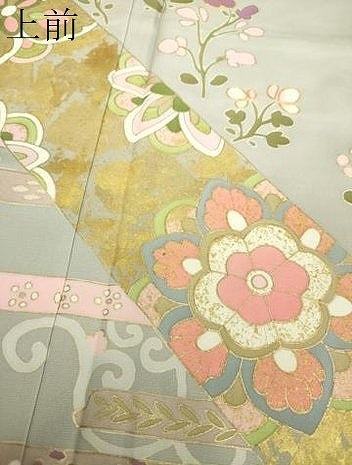 平和屋着物●京友禅作家 米沢新之助 訪問着 駒刺繍 洋花文 金彩 正絹 逸品 DAAX4416ps